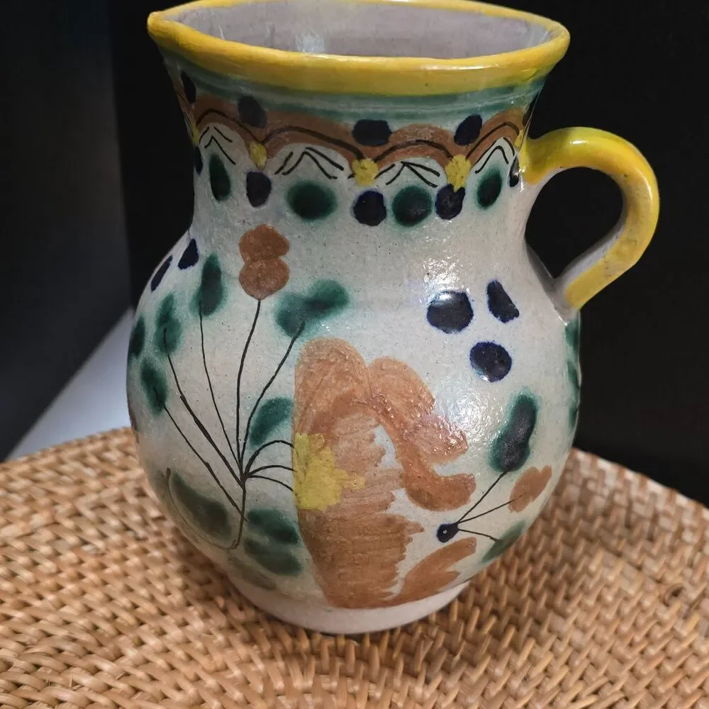 Vintage La Corona Talavera Pottery Pitcher and Plate